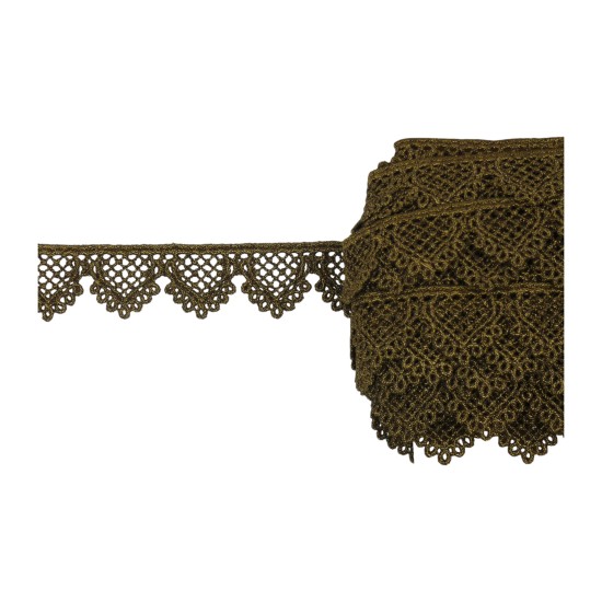 Δαντέλα λασέ μηχανής Χρυσό Σκούρο 3cm  ()