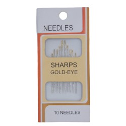 Βελόνες για ράψιμο sharp με χρυσό μάτι