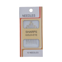 Βελόνες για ράψιμο sharp με χρυσό μάτι