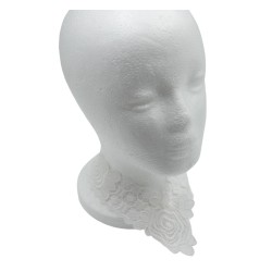 Κυπούρ γιακάς Λευκός με σχέδιο τριαντάφυλλο 30 cm