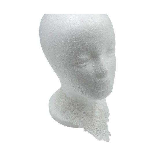 Κυπούρ γιακάς Λευκός με σχέδιο τριαντάφυλλο 30 cm ()