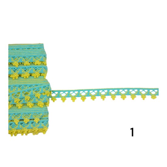 Δαντέλα βαμβακερή λεπτή 1cm ()