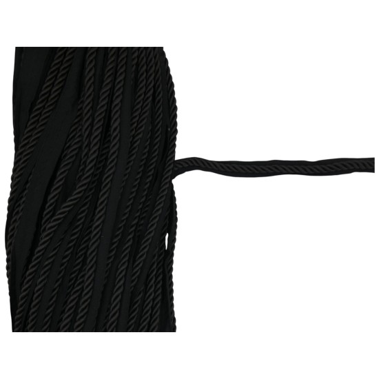 Κορδόνια ρεγιόν με πατούρα μαύρο 6mm ()