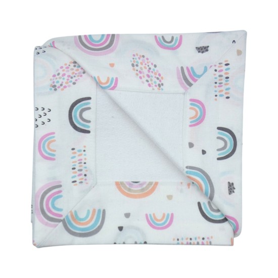 Χειροποίητη Πάνα πικέ με φάσα και σχέδιο ουράνιο τόξο (90 x 90 cm) ()