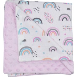 Κουβερτάκι μπεμπέ μίνκυ ροζ με βαμβακερό ύφασμα 1 x 1 m