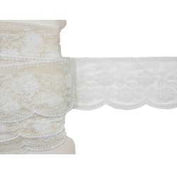 Λευκή δαντέλα σαντιγί 6,5 cm