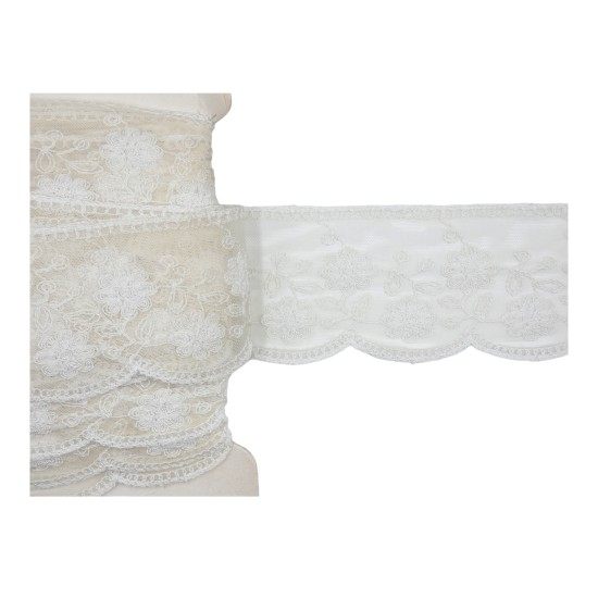 Λευκή δαντέλα σαντιγί 6,5 cm ()