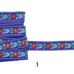 Κορδέλα υφασμάτινη φλοράλ σε 2 χρώματα 2cm