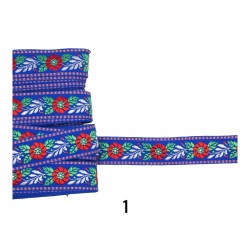 Κορδέλα υφασμάτινη φλοράλ σε 2 χρώματα 2cm