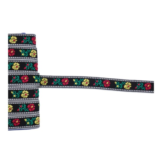 Τρέσα μπόχο με λουλούδια 1,5cm ()