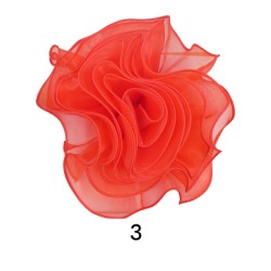 Μπουτονιέρα από οργαντίνα σε σχήμα λουλουδιού 3D με καρφίτσα 25cm