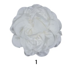 Μπουτονιέρα σατεν σε 5 χρώματα σε σχήμα λουλουδιού 3D με καρφίτσα 19cm