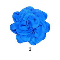 Μπουτονιέρα σατεν σε 5 χρώματα σε σχήμα λουλουδιού 3D με καρφίτσα 19cm