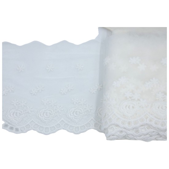 Δαντέλα σαντιγί υπόλευκη 10 cm  ()