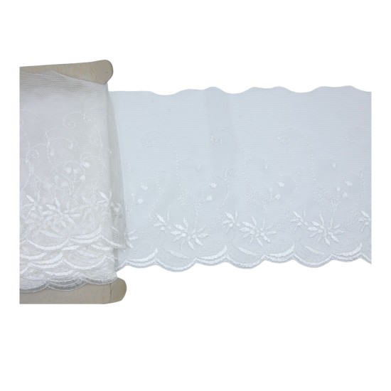 Δαντέλα γαλλική σαντιγί φαρδιά 14cm ()