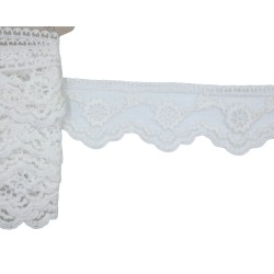 Δαντέλα γαλλική σαντιγί ιβουάρ 5 cm  
