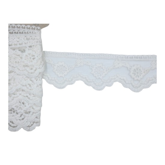 Δαντέλα γαλλική σαντιγί ιβουάρ 5 cm   ()