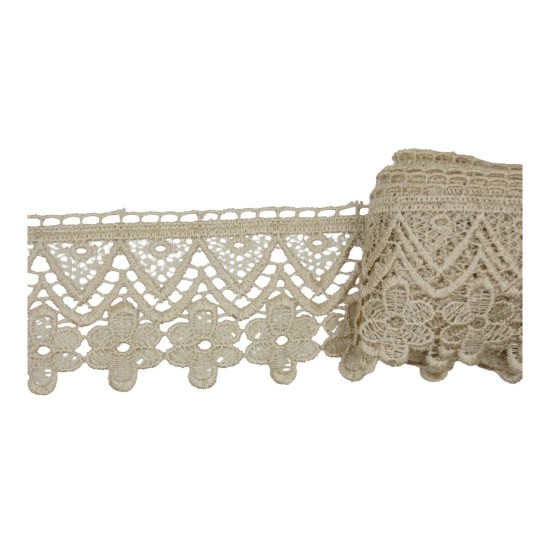 Δαντέλα κυπούρ μπεζ 6 cm ()