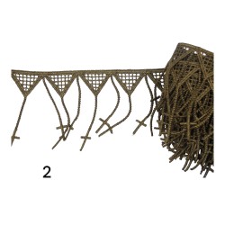 Δαντέλα τύπου λασέ με κρόσσι σταυρό σε 4 χρώματα 9cm Δαντέλα τύπου λασέ με κρόσσι σταυρό σε 4 χρώματα 9cm