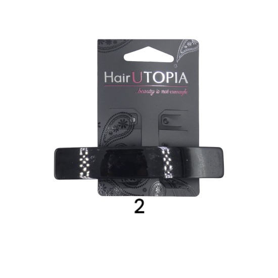 Κλασική μπαρέτα κλιπ σε καφέ και μαύρο (99839)