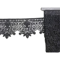 Δαντέλα λασέ μηχανής μαυρη 7,5 cm