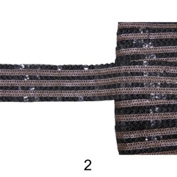 Κεντημένη τρέσα με παγιέτα σε 3 σχέδια 3.5cm