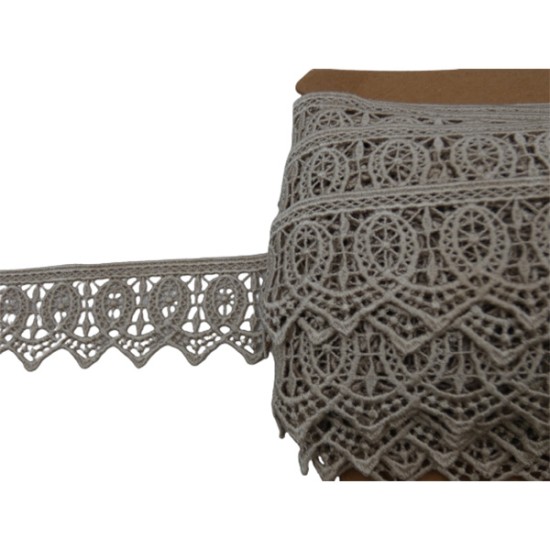 Βαμβακερη δαντέλα τύπου λασέ  5,5cm σε σκούρο μπεζ ()