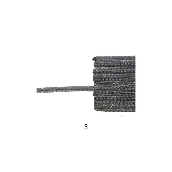 Τρέσα θερμοκολλητική με πε΄ρλες και στράς σε 3 χρώματα  1 cm (96401)