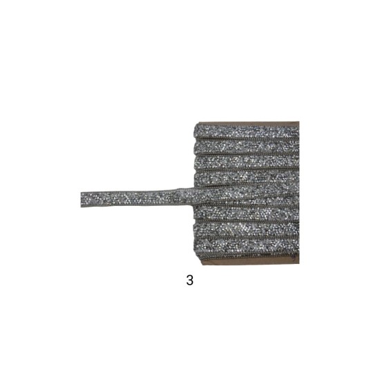 Τρέσα θερμοκολλητική με στράς σε 5 χρώματα 1,5 cm (96404)