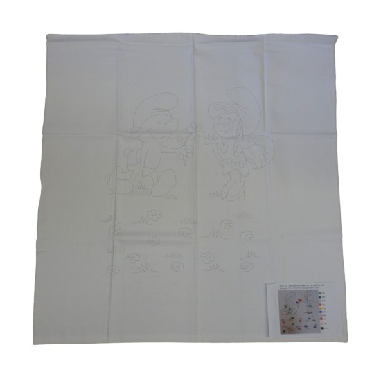 Πικέ πάνα στρουμφάκια 0,90 x 0,90 m Ανθέμιο ()