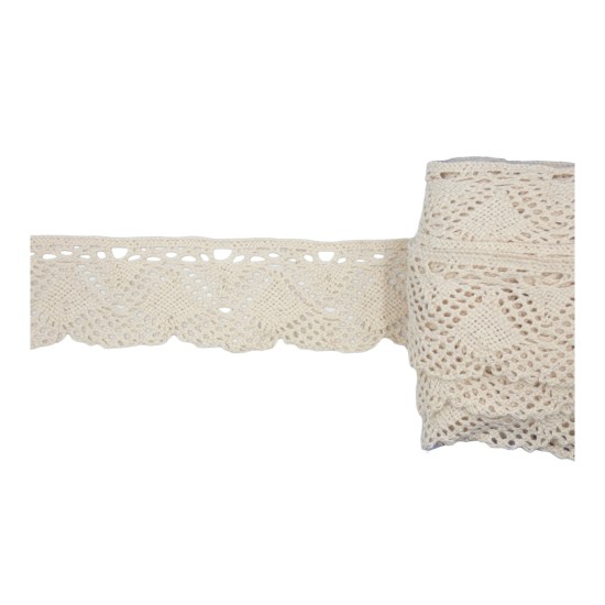 Βαμβακερή Δαντέλα μπεζ 5 cm ()