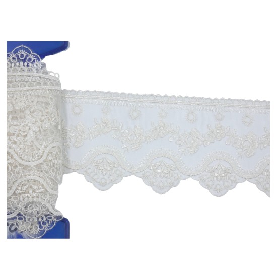 Δαντέλα γαλλική σαντιγί εκρού 8,5cm  ()