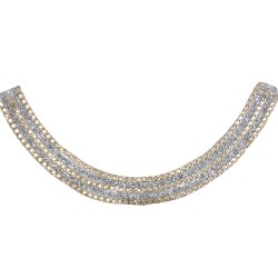 Εντυπωσιακό θερμοκολλητικό στρας μοτίφ γιακάς με αλυσιδάκι 31 cm