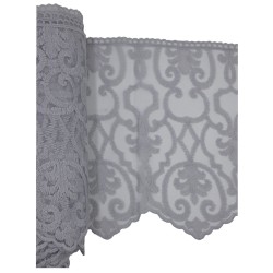 Δαντέλα γαλλική σαντιγί σε χρώμα γκρι 26 cm 