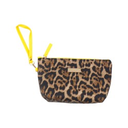 Τσαντάκι λεοπαρ με κίτρινη λεπτομέρεια 22 x 14 cm 