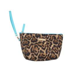 Τσαντάκι λεοπαρ με μπλε λεπτομέρεια 22 x 14 cm 