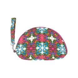 Tσαντάκι υφασμάτινο στυλ μπόχο με φουξ λεπτομέρεια 25 x 17 cm