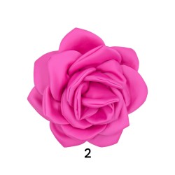 Μπουτονιέρα σατεν σε 2 χρώματα σε σχήμα λουλουδιού 3D με καρφίτσα 21.5cm