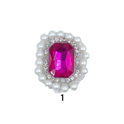 Θερμοκολλητικό μοτίφ με πέτρα, στρας και πέρλες σε 9 χρώματα 4 x 3,5 cm