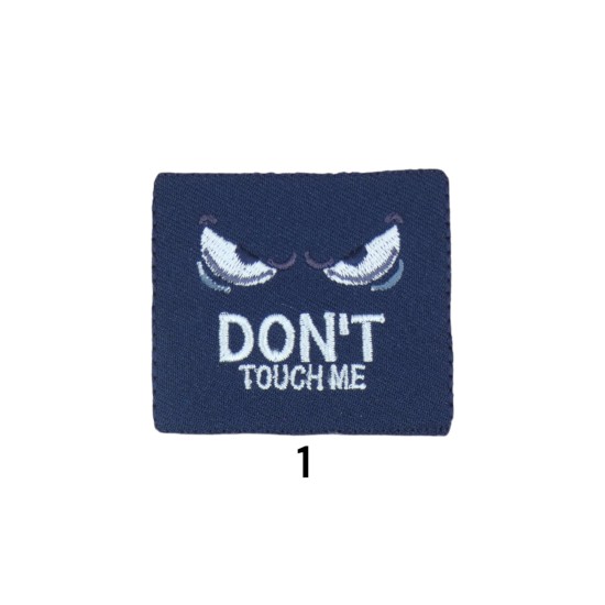 Θερμοκολλητικό μοτιφ dont touch me σε 3 χρώματα 5x4.5 cm ()