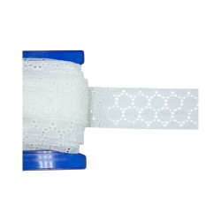 Βαμβακερή Δαντέλα λευκή 6.5 cm