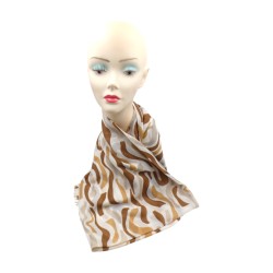 Φουλάρι εμπριμέ καφέ 1,90 x 0.90