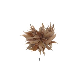 Μπουτονιέρα σε σχήμα πούπουλα σε 3 χρώματα 15cm