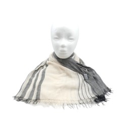 Φουλάρι γάζα ριγέ σε χρώμα μαύρο 2,00 x 1.00