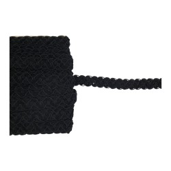 Τρέσα μάλλινη μαύρη 1cm