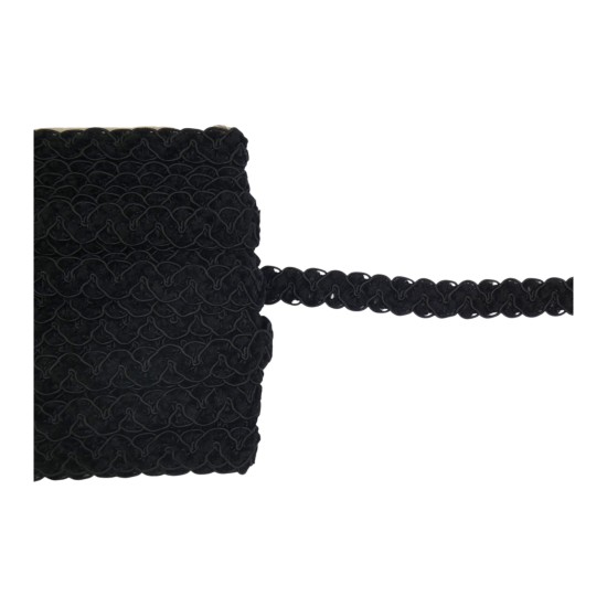 Τρέσα μάλλινη μαύρη 1cm ()