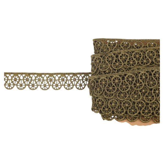 Λασέ δαντέλα σκούρο χρυσό 3 cm ()