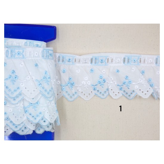 Ασπροκέντι βολαν με τρουτρου 9cm σε 3 χρώματα ()