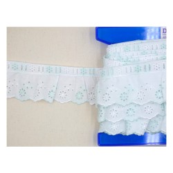 Βαμβακερή Δαντέλα με τρου τρου σιελ 5,5cm