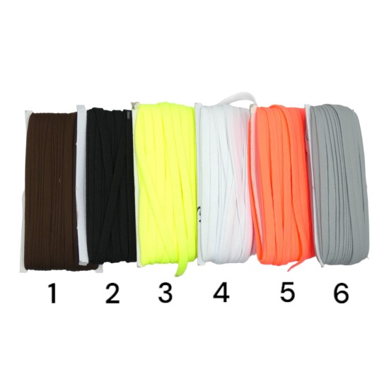 Κορδόνια βαμβακερά πλακέ 1.00cm σε 11 χρώματα ()